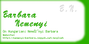 barbara nemenyi business card